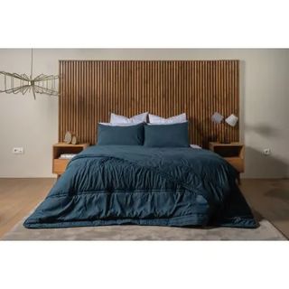 Couette R monochrome 220X240cm verte canard 300g