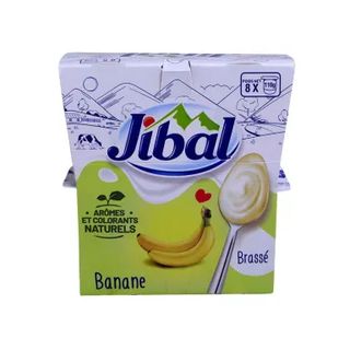 Pack Yaourt à La Cuillère Brassé Banane Jibal 110g 8 unités