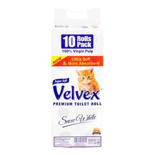 Velvex Toilet Rolls White 10 Pack