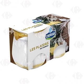 Pack Yaourt Nature Coulis Ananas Coco Les Plaisirs de Chergui 2x125g
