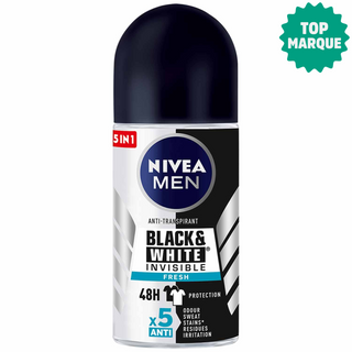 NIVEA MEN Déodorant Homme Invisible Black&White Fresh Roll-on 50ml