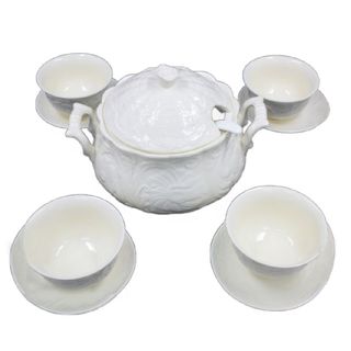 Soupière en Porcelaine Blanche 15 pièces