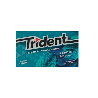 Chewing-gum Sans sucres saveur menthe poivrée - TRIDENT
