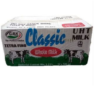 Classic Uht Whole Milk 500Mlx12Pcs