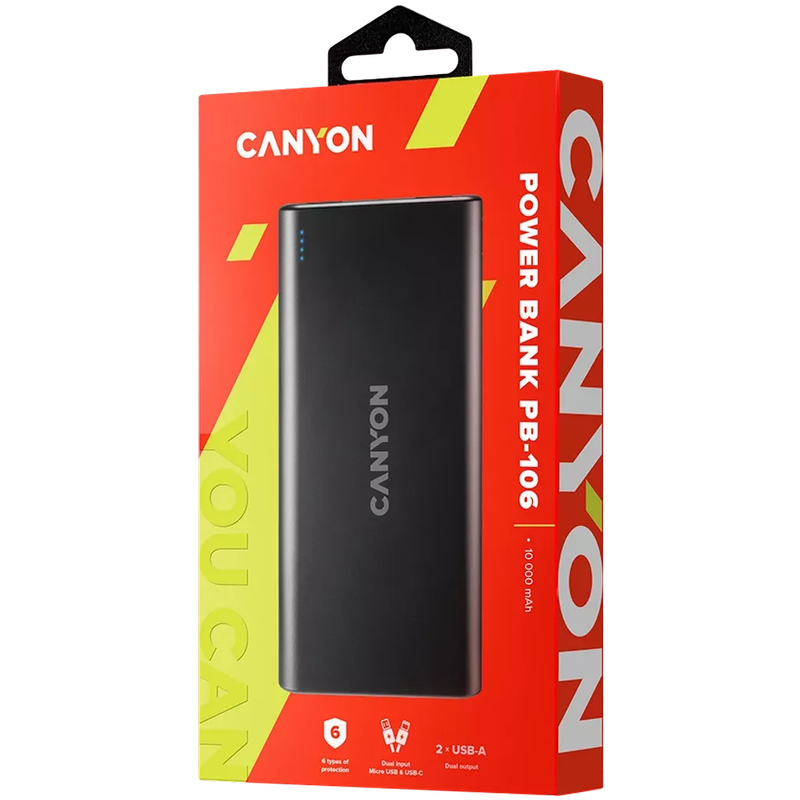 Canyon Power Bank 10000Mah Pb-106 Black