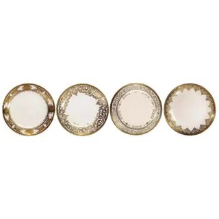 Assiette de présentation en porcelaine blanche avec lisère doré 35cm