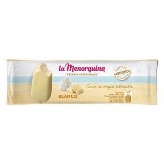 La Menorquina Bâtonnet Composé de Glace Vanille à la Crème Fraîche & Enrobage Croquant au Chocolat Blanc