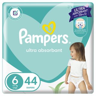 Couches Bébé 13+Kg Taille 6 ultra absorbantes Mainline x44 unités - PAMPERS