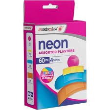 Master Plast Neon Assorted Plasters, 60 Pack