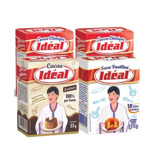 Lot de 2 Levures Idéal + Sucre Vanille Idéal + Poudre de Cacao Idéal
