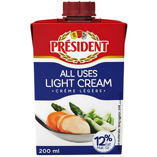 Crème Fraiche UHT President Light 12% de matières grasses 200ml