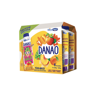 Jus de fruit & lait pêche abricot DANAO 6*200ml  - 816