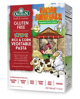 ORGRAN GF FARM ANIMALS RICE & CORN VEG PASTA SHAPES 350G