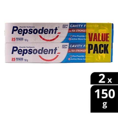 Pepsodent Cavity Fighter Toothpaste 2X150g Twin Pack