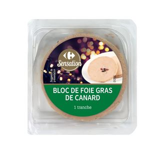 Bloc Foie Gras de Canard Barquette Ronde Carrefour Sensation 35g