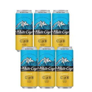 Six pack white cap can 500ml