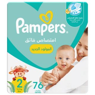 Pampers SlimFit Couches Bébé Taille 2 (3-8kg) 76 Unités