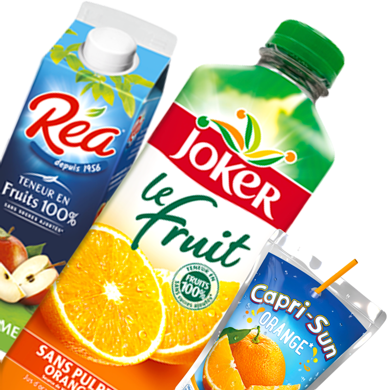 Jus de fruits et sirops.