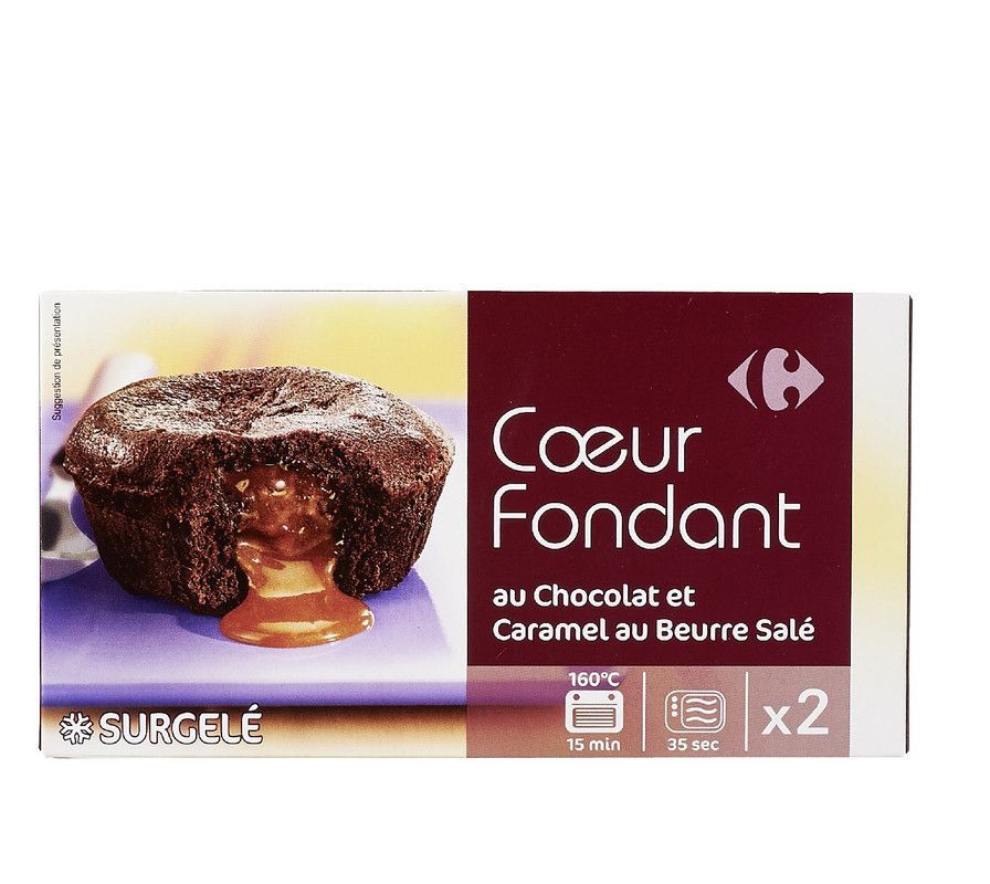 Carrefour  Chocolate Cake With Caramel Fill 2X190g