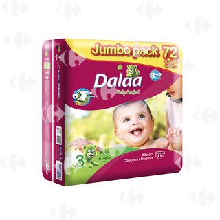 Couches Bébé 5 À 9Kg Taille 3 Dalaa 72 unités