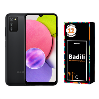 Samsung Galaxy A03s ,32GB/3GB, Single Sim, Refurbished + Free 32 GB Memory Card - Badili
