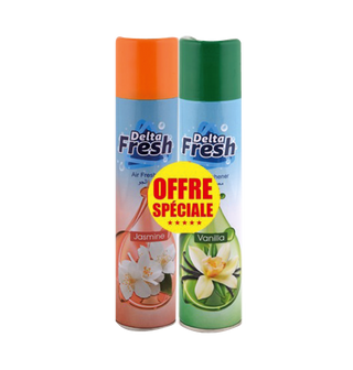 Désodorisant Jasmin/Vanille DELTA FRESH 300ML-Lot de 2  - 542