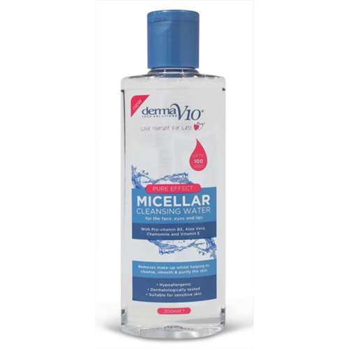 Derma V10 Micellar Cleansing Water, 200Ml