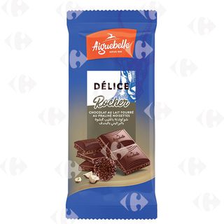 Aiguebelle Délice Tablette Chocolat Rocher Lait Fourré & Praliné Noisettes 100g