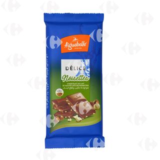 Aiguebelle Délice Tablette Chocolat au Lait & Eclats de Noisettes 85g