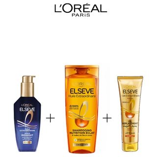 Pack Elseve Ex Oil Mid : Shampoing 200ml + Oil Replacement 125ml = Huile 100ml