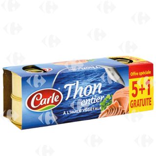 Lot de 6 Thons Carle à l'Huile Végétale 85g (6ème Offert)