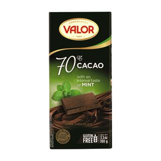 Tablette Chocolat Noir à la Menthe 70% de Cacao Valor 100g
