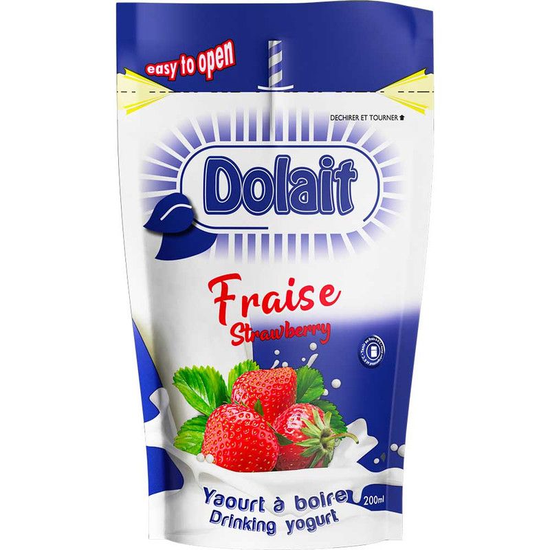 Dolait Lait Caille Strawberry Sachet 200Ml