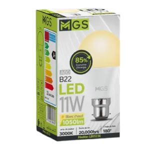 Ampoule LED 11W B22 300K LB0323E - MGS