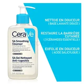 CERAVE SA GEL NETTOYANT ANTI-RUGOSITES PEAU SECHE ET RUGUEUSE 236ML