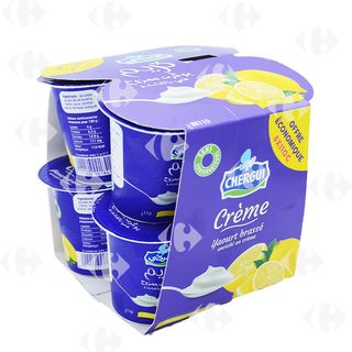 Yaourt Brassé Citron Crème 8X110G - Chergui