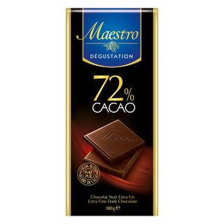 Chocolat Noir Extra Fin 72% Cacao - La Tablette De 90G - Maestro