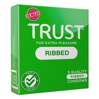 Trust Ribbed Condoms, 3-Pack