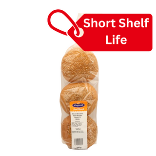 Outlet Kingsmil Sesame Sliced Burger Buns 6's (White) 380G