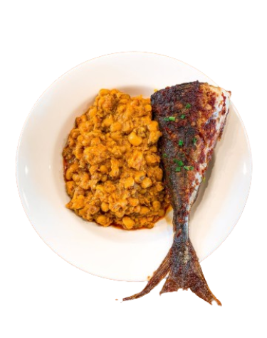Nigerian Cusine Beans And Hmr Fried Fish