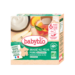 BABYBIO GOURDE BRASSE RIZ PECHE POIRE 4X85G