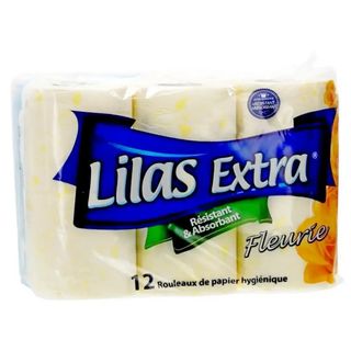 Papier Hygiénique Jaune Lilas 12 Rouleaux