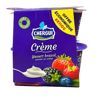 Yaourt brassé fruits des bois Crème 8x110g - CHERGUI