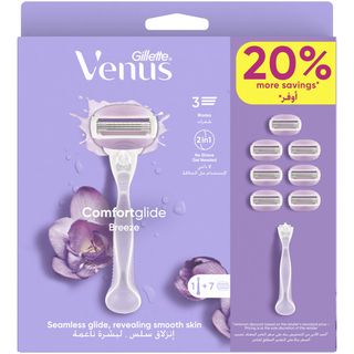 Venus Pack Rasoir Rechargeable Système Comfort Glide Breeze - 1Manche +7 Recharges