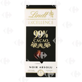 Lindt Excellence Tablette De Chocolat Noir Absolu 99% De Cac