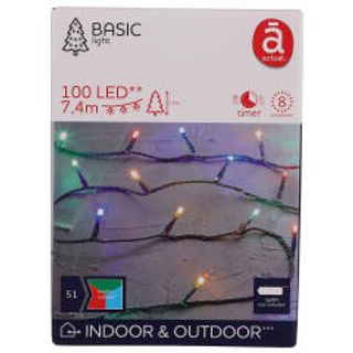 Guirlande 100 Led minuterie 8 fonctions multi-couleurs bâtiment extérieur