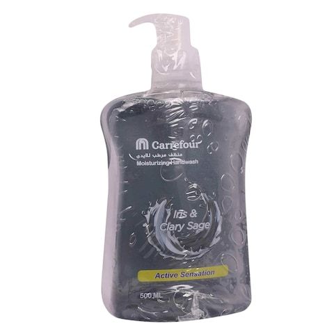 Carrefour Active Sensation Iris And Clary Sage Moisturizing Handwash 500ml Black