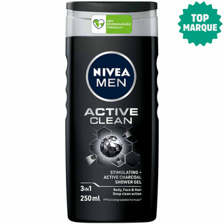 NIVEA MEN Gel douche 3en1 Active Clean 250ml