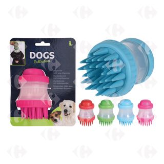 Brosse pour chien avec distributeur de savon (couleur aléatoire)