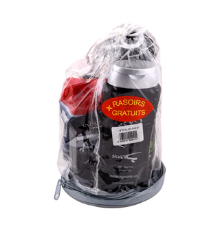 Trousse:Déodorant+savon+mousse à raser+gel douche + 5 Rasoirs Gratuits Silver MALIZIA - 111